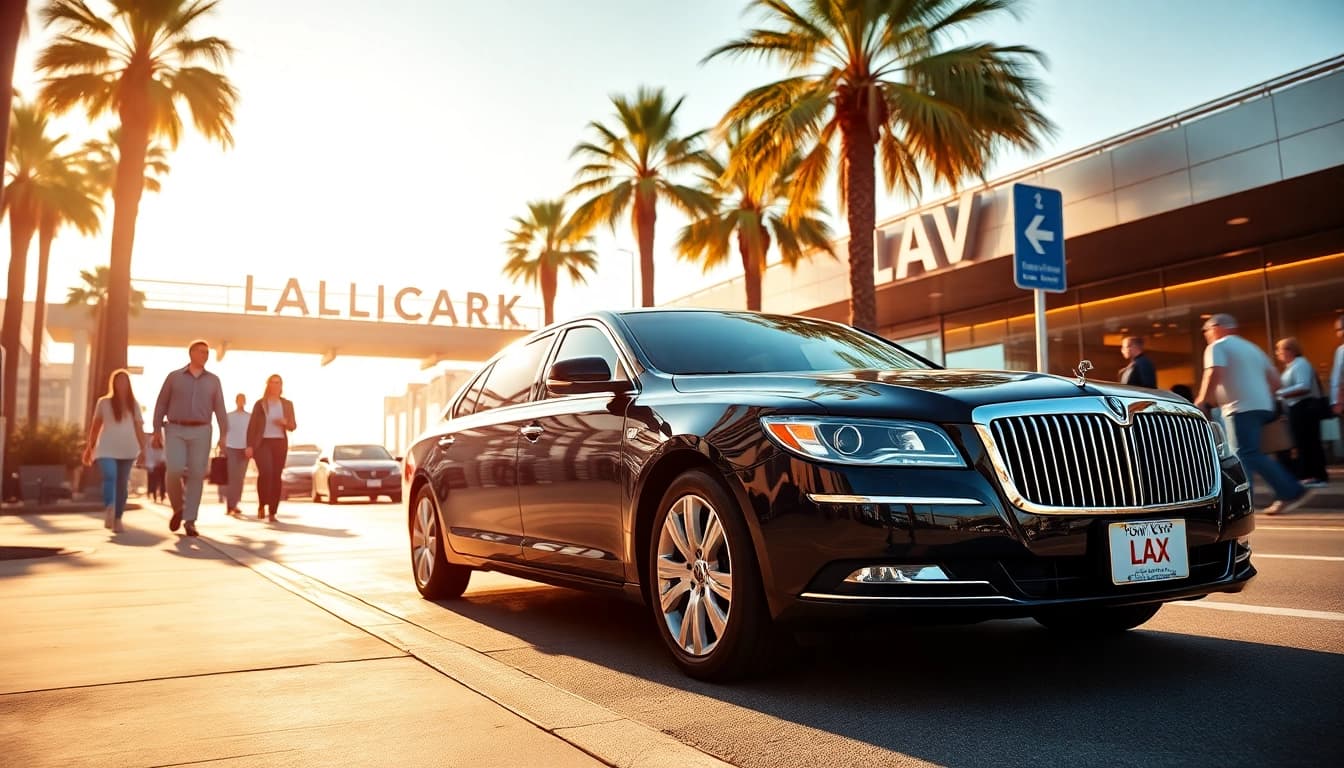 Hollywood Town Car and Limousine at LAX, showcasing luxury and professional service in Los Angeles.