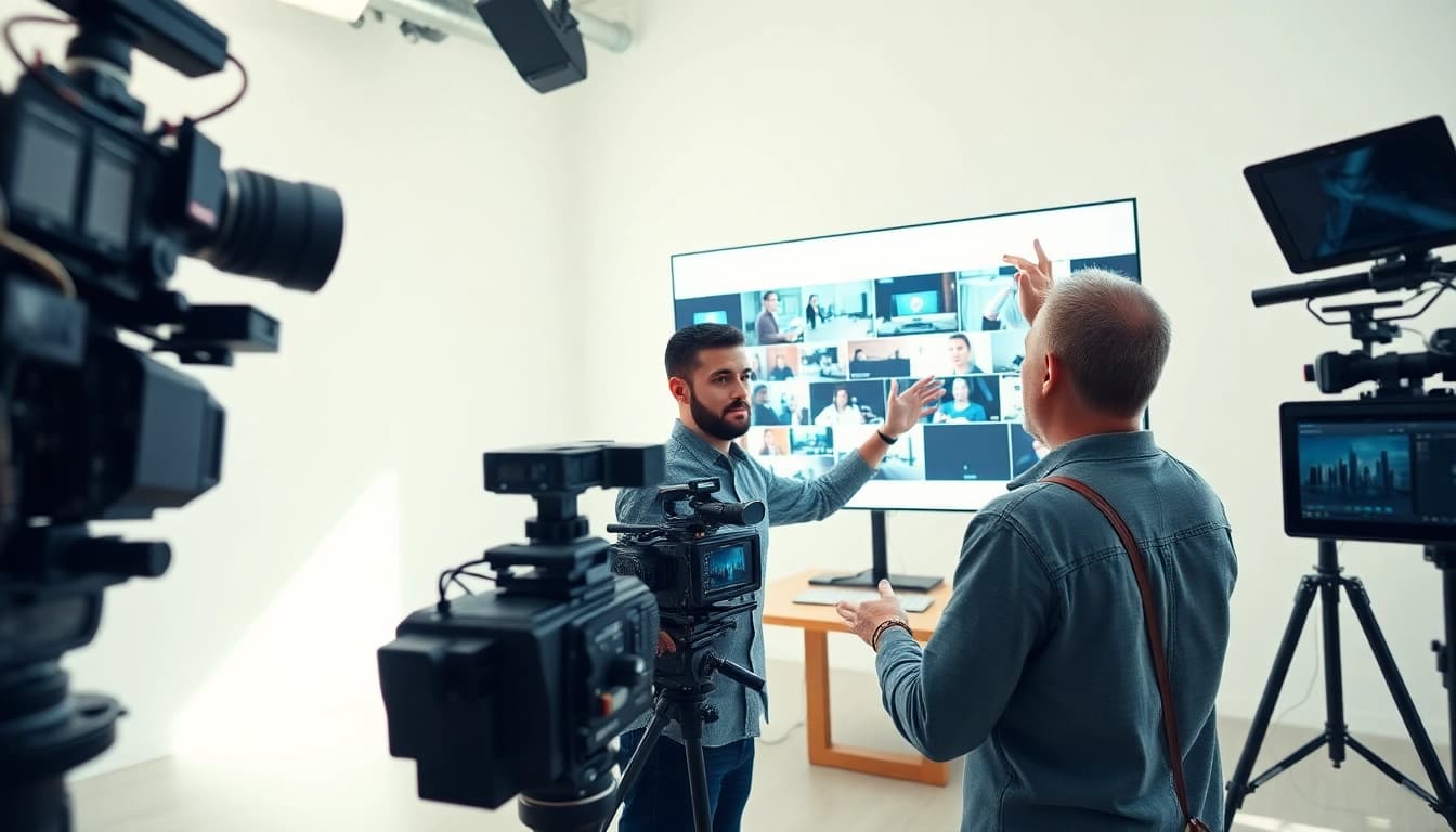 Crafting an engaging video content strategy in a collaborative studio environment.