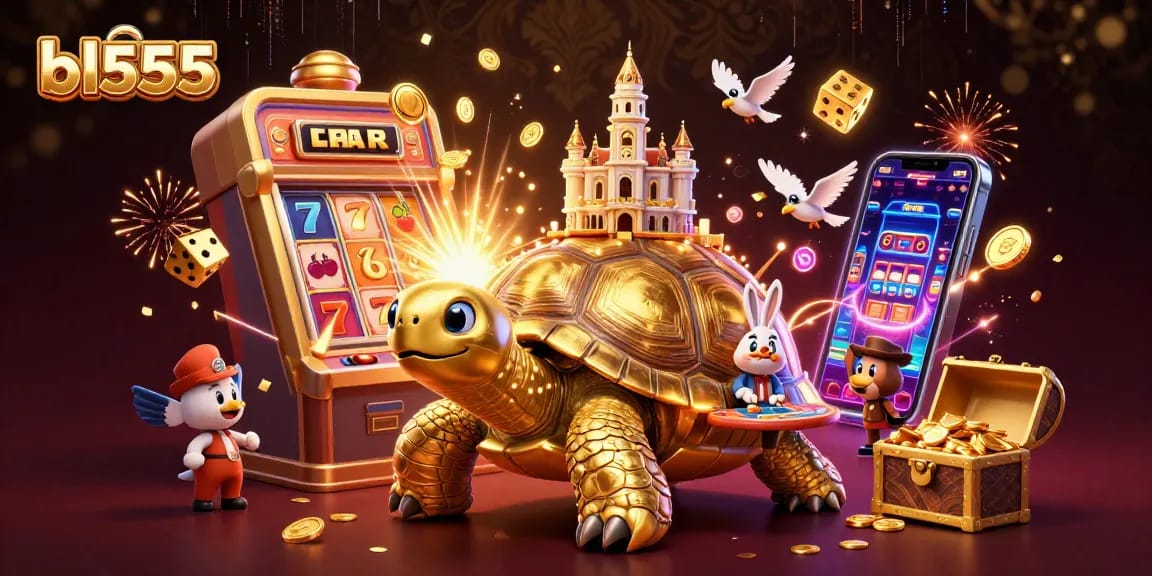 Experience thrilling gameplay at bl555 with vibrant casino elements in a unique 3D illustration.