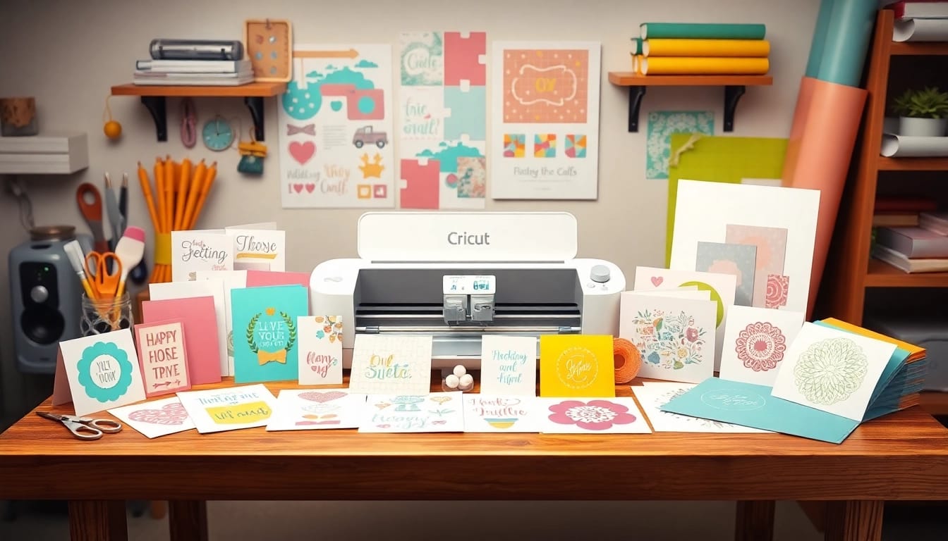 Design bundles SVG files showcased on a Cricut cutting workspace filled with crafting tools and projects.