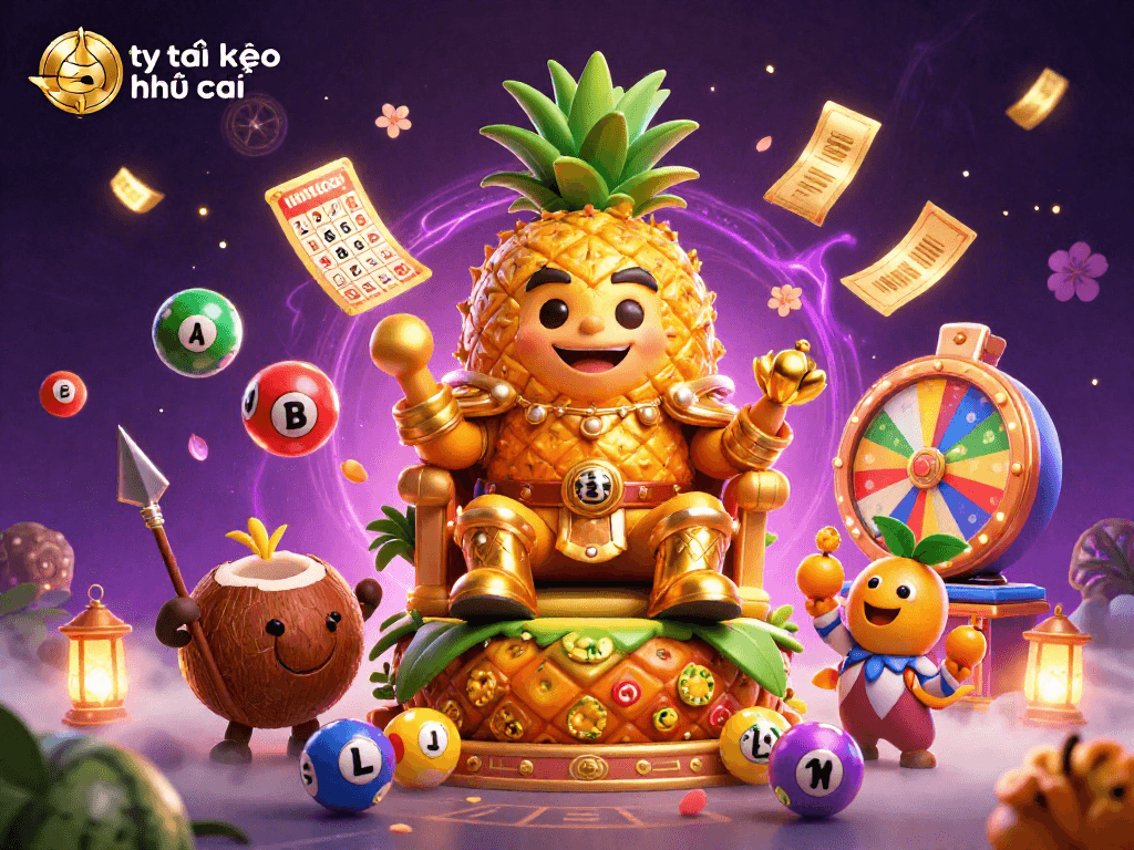 Engage with the vibrant scene of tỷ lệ kèo nhà cái as animated lottery elements and characters come to life in a captivating casino setting.