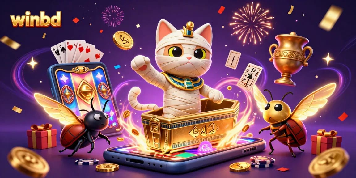 winbd platform showcases dynamic gaming with ancient themes and vibrant casino elements