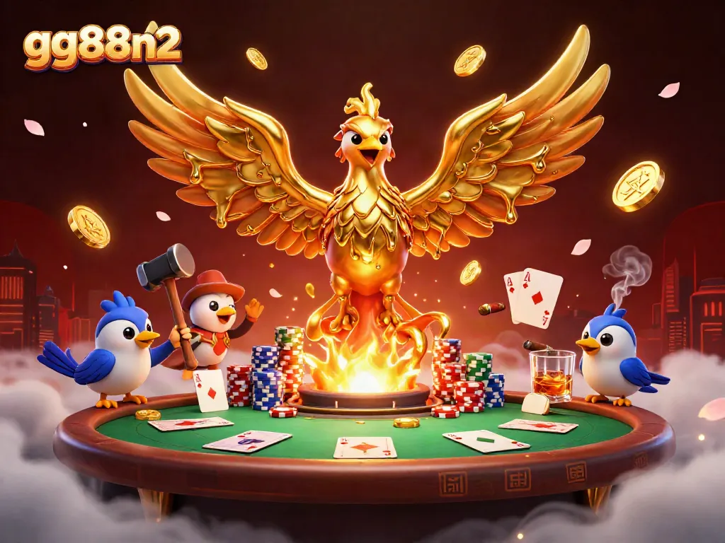 Engage in exciting gaming at gg88n2 with a vibrant illustration depicting poker riches.
