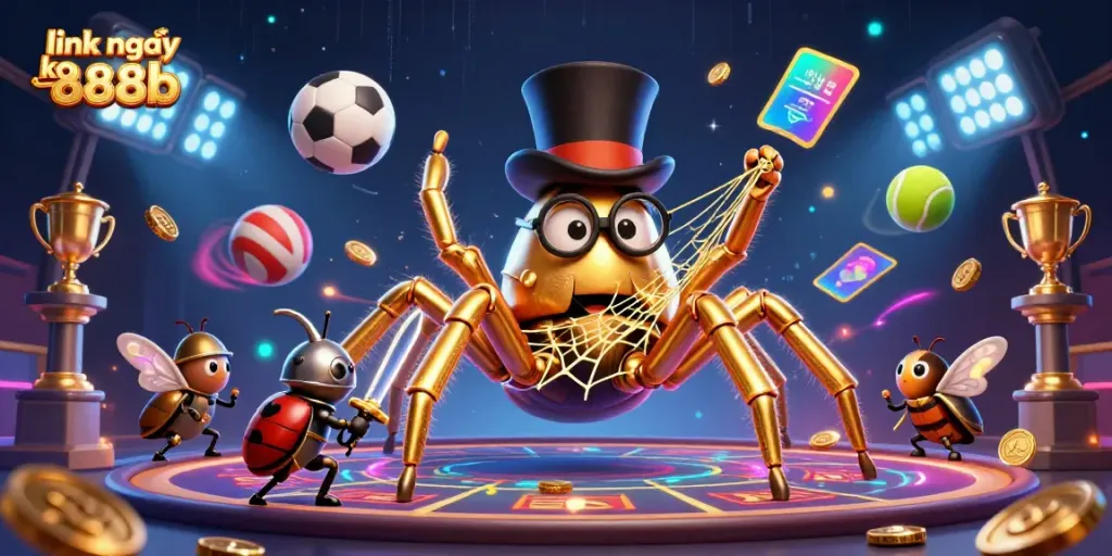 Engage with the excitement of sports betting and gaming at link mới ko chặn 888b illustrated with vibrant creatures.