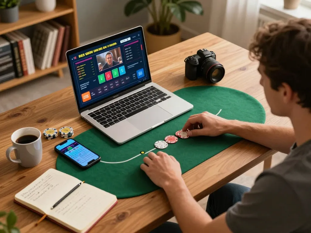 Engaged player gaming on laptop at home with https://lc88.it.com/ interface visible, showcasing strategic betting.