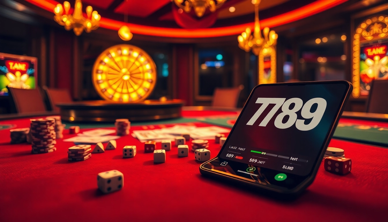 Exciting gaming scene showcasing 789 bet with vibrant casino elements and an engaging atmosphere.