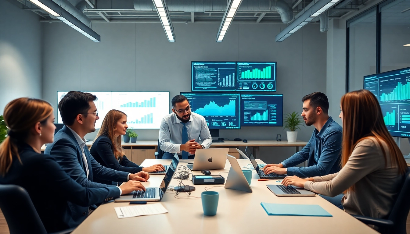 IT professionals collaborating on projects with MSP companies near me services in a modern office environment.