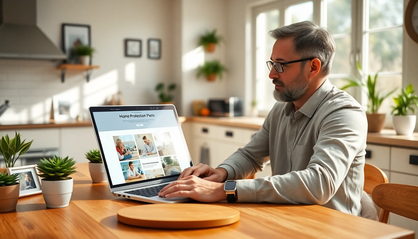 Reviewing home protection plans while enjoying warmth in a cozy home environment.