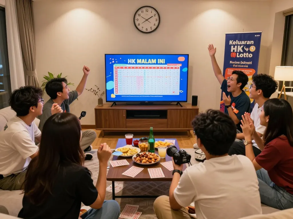 Sahabat yang bersemangat menyaksikan hasil lotere HK Malam Ini di ruang tamu yang nyaman, menciptakan suasana yang hidup dan menarik.