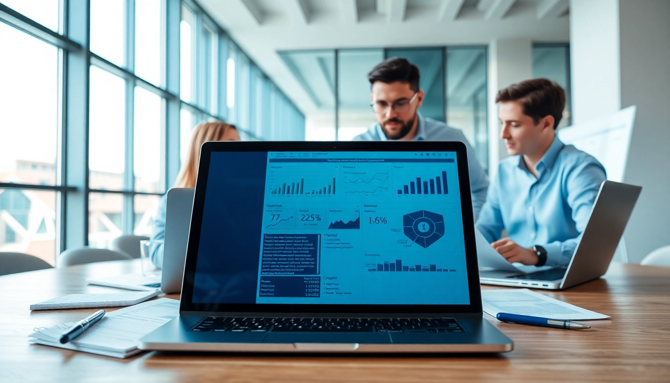 Streamlined contract management process illustrated with professionals collaborating on digital solutions.