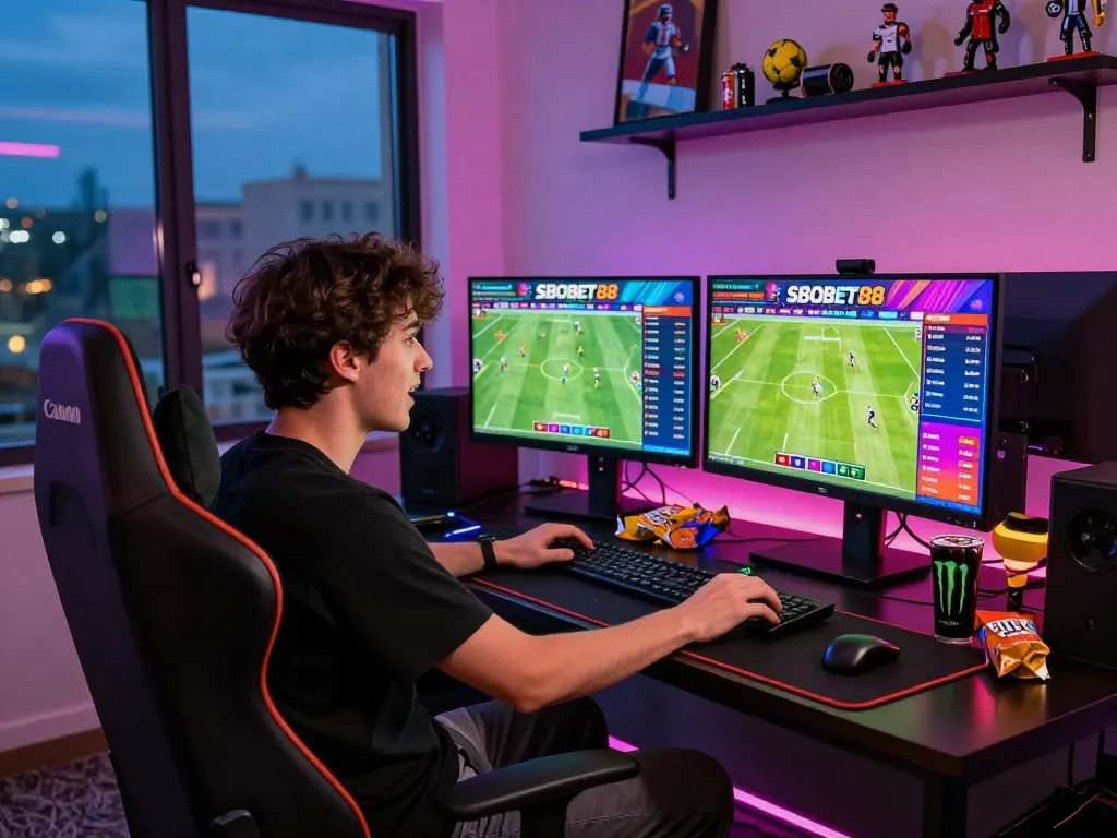 SBOBET88 online betting excitement with sports live streams and gaming setup