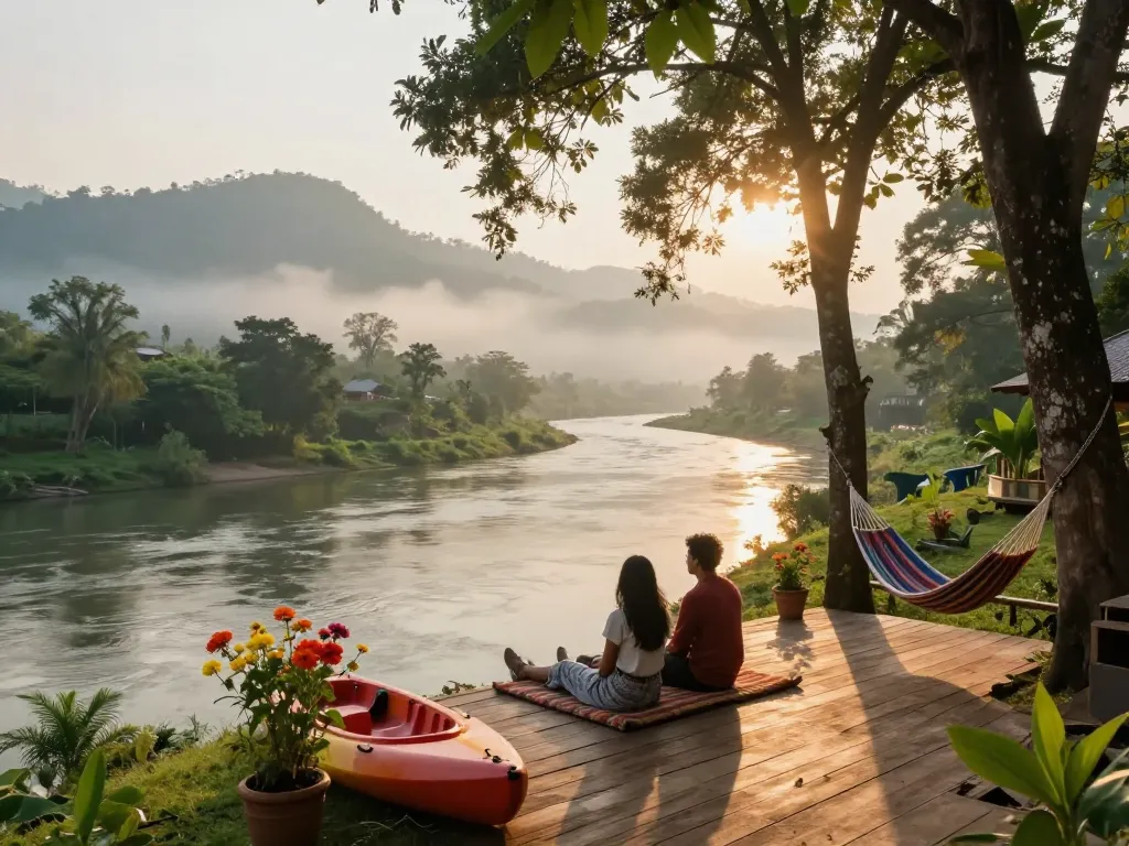 Dandeli resorts offering serene riverside views and adventure activities in a natural setting.