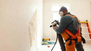Effective professional spray foam removal process in action, highlighting a technician's expertise.