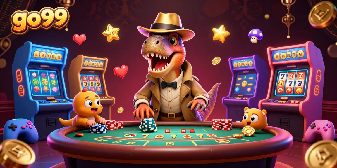 Engage with go99 at a lively blackjack table featuring vibrant 3D card counter characters.