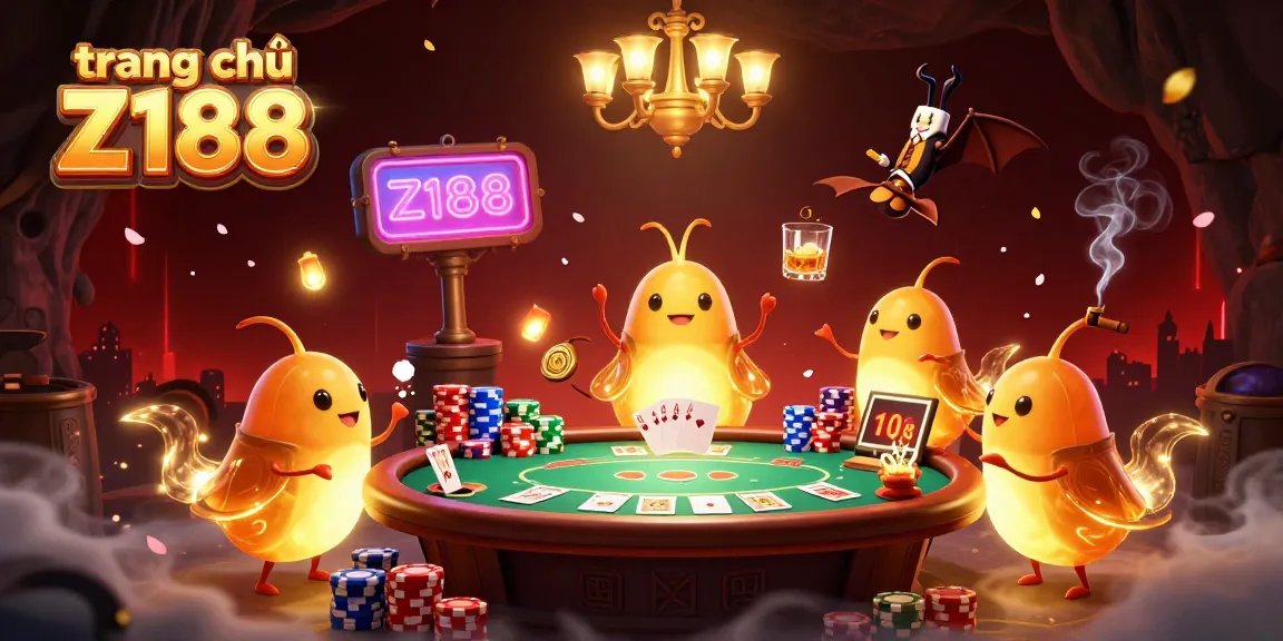 Experience exciting gameplay at trang chủ Z188 featuring vibrant glowworms lighting the casino.