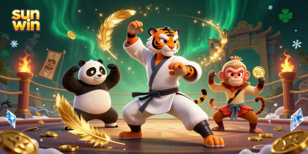 Engage in exciting games at sun win with lively characters and vibrant casino elements.