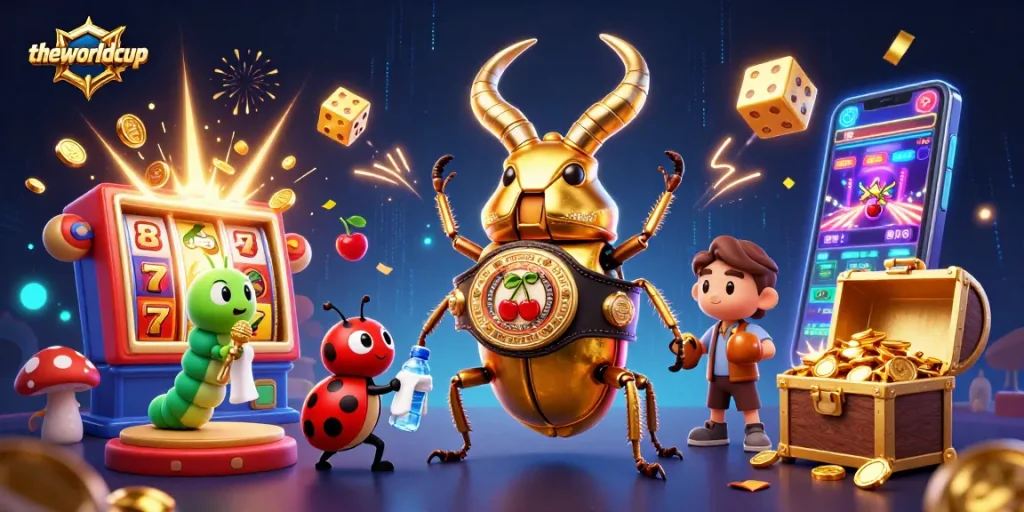 Betting on theworldcup is exciting with a vibrant casino showdown illustration featuring unique characters and elements.